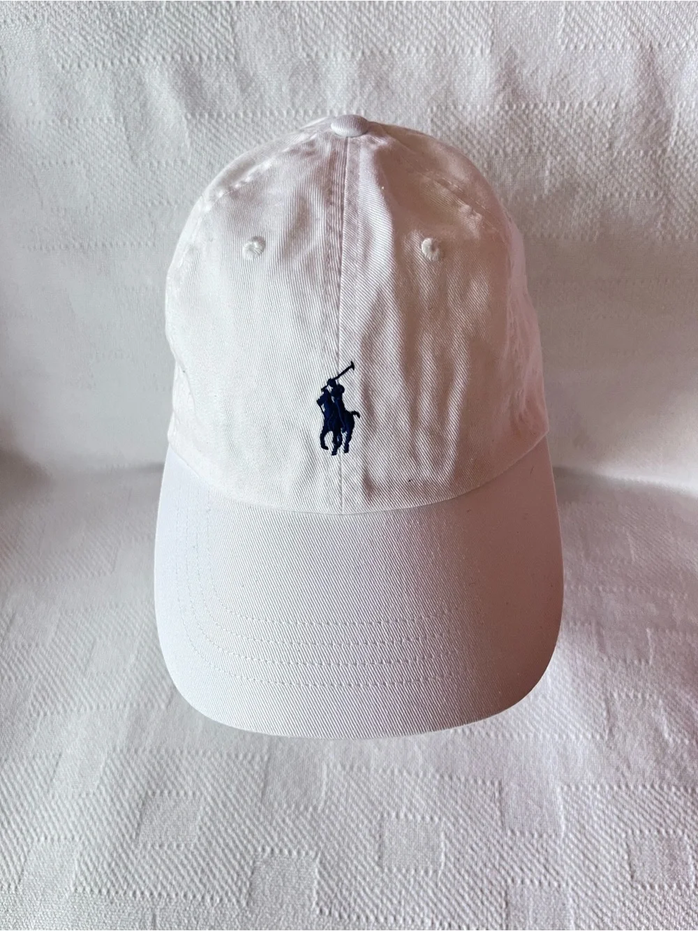 Polo by Ralph Lauren White Cap with Blue and Gold Label
